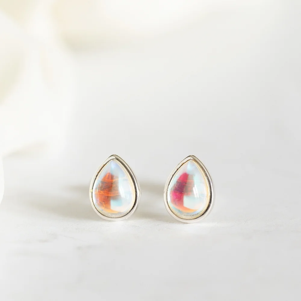 Silver Tear Drop Earrings (S925) - Picture 3 of 7